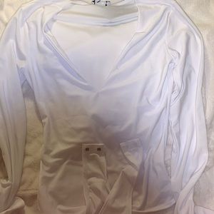 FashionNova white long sleeve bodysuit